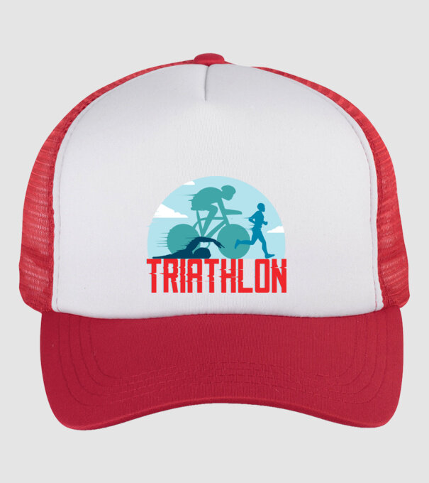Triatlon Sport model alb/roșu pe tricou