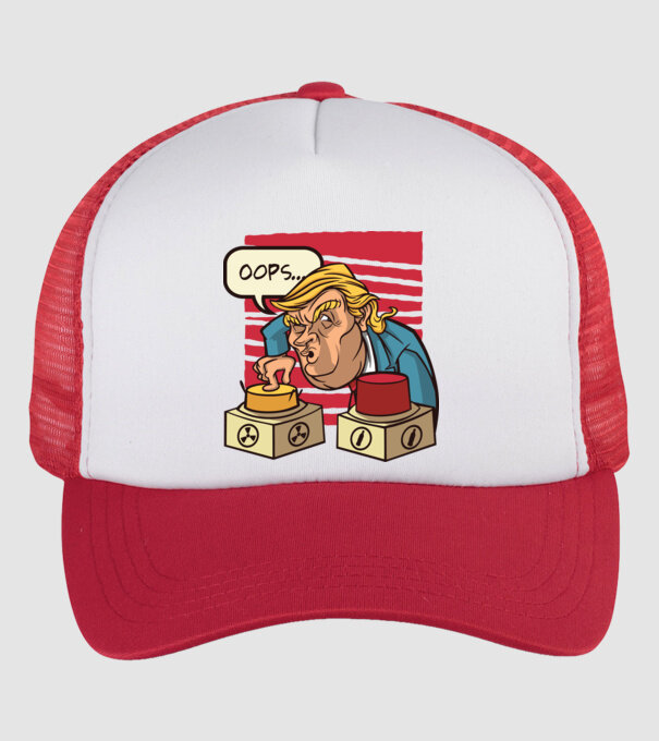 Trump Bombă nucleară model alb/roșu pe tricou