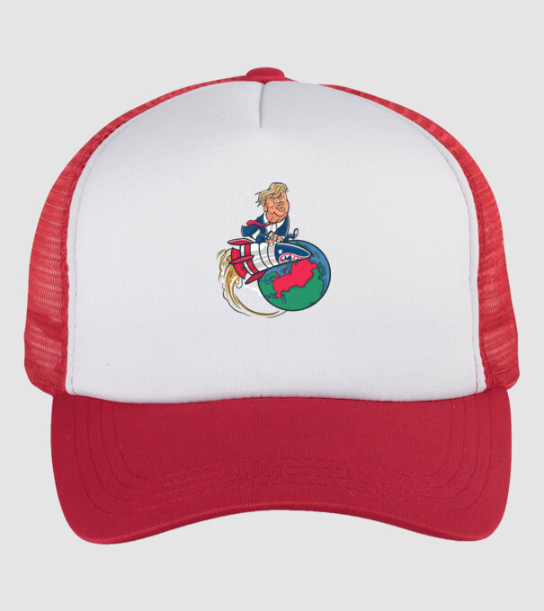 Trump bombă model alb/roșu pe tricou