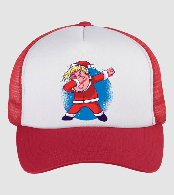 Trump Moș Crăciun dans DAB model alb/roșu pe tricou