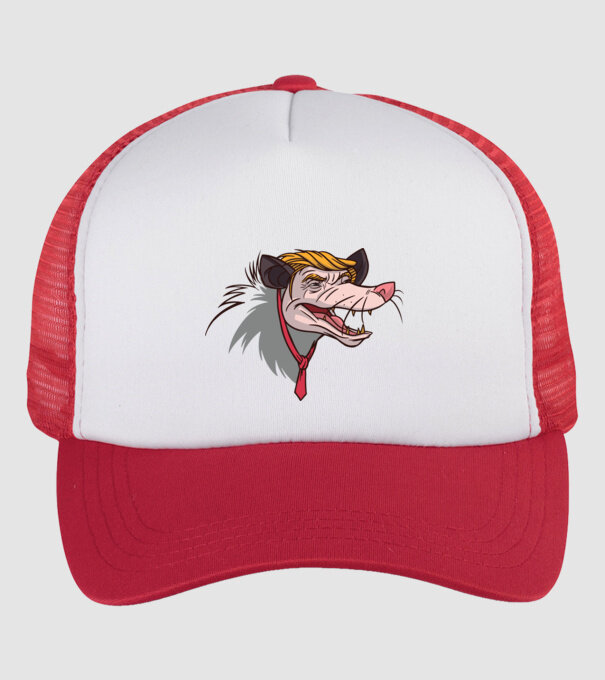 Trump Opossum model alb/roșu pe tricou