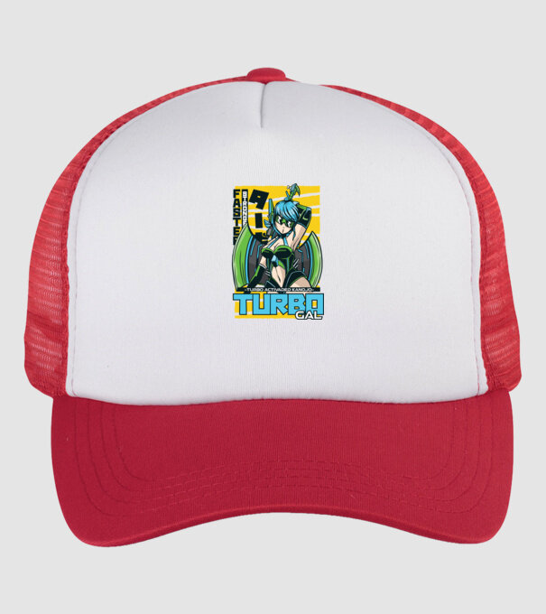 Turbo Gal Anime model alb/roșu pe tricou