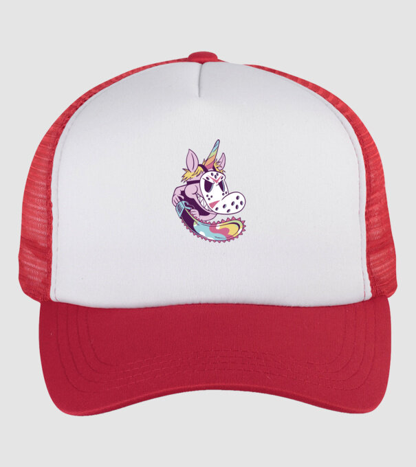 Unicorn Mască Jason Halloween model alb/roșu pe tricou