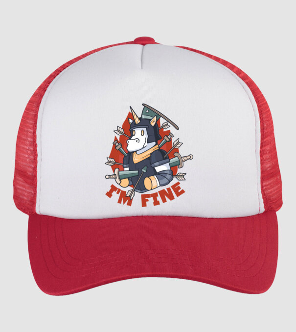 Cavaler Unicorn model alb/roșu pe tricou