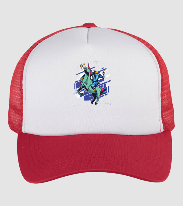 Unicorn Ninja model alb/roșu pe tricou