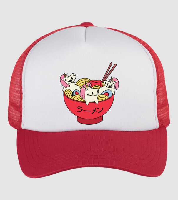 Unicorn Ramen model alb/roșu pe tricou