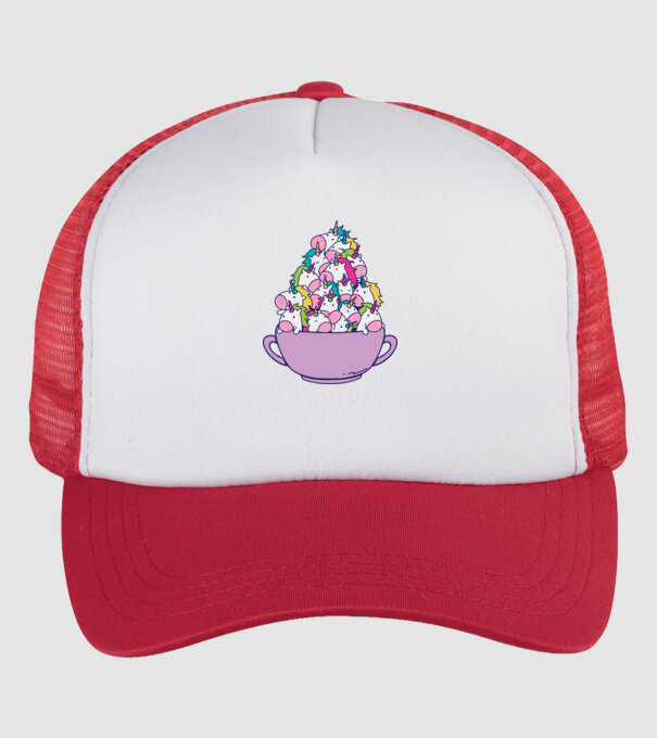 Bol Unicorn model alb/roșu pe tricou