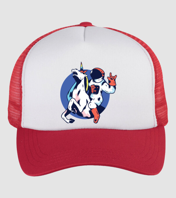 Unicorn Astronaut model alb/roșu pe tricou