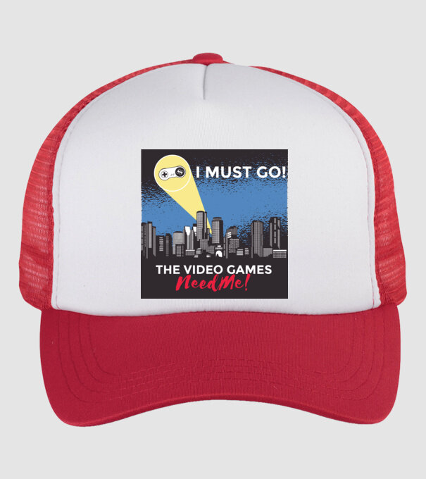 Video games need me - I must go tricou amuzant Gamer model alb/roșu pe tricou