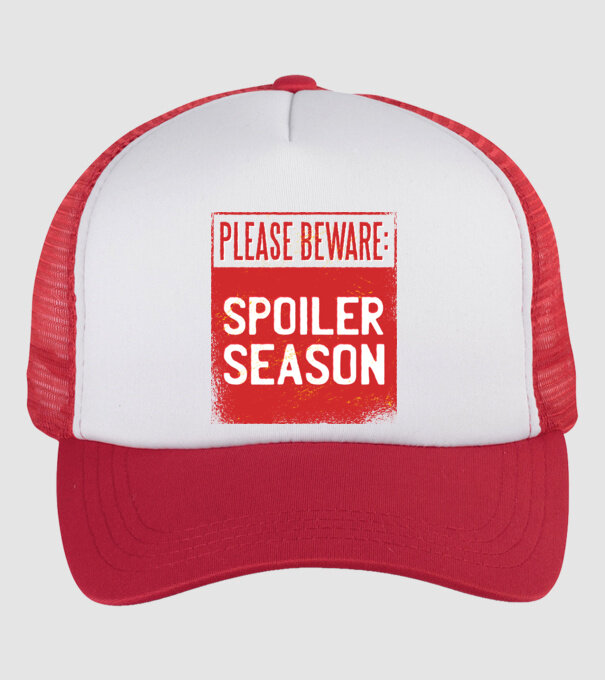 Atenție! Pericol de spoiler model alb/roșu pe tricou