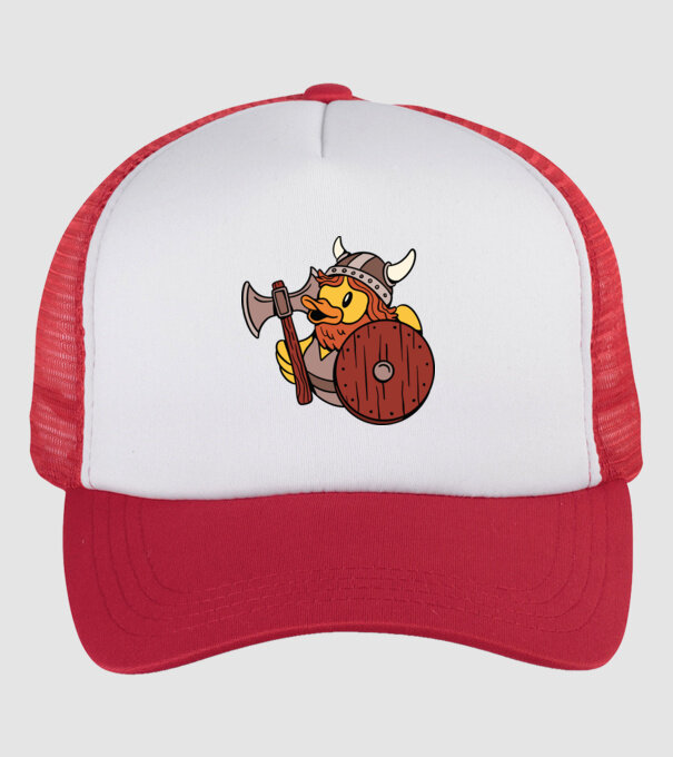 Rățușcă de cauciuc Viking model alb/roșu pe tricou