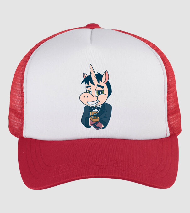 Mire unicorn model alb/roșu pe tricou