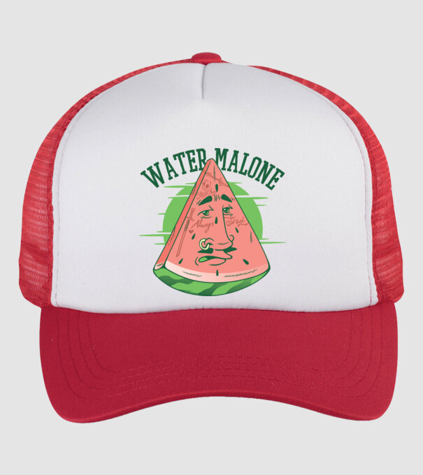 Water Malone model alb/roșu pe tricou