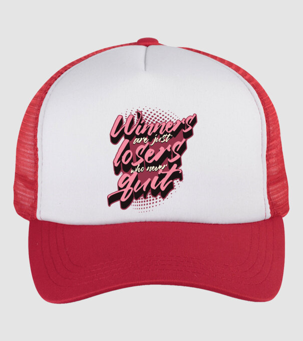 Winners are just losers who never quit model alb/roșu pe tricou