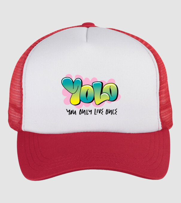 YOLO - You only live once model alb/roșu pe tricou