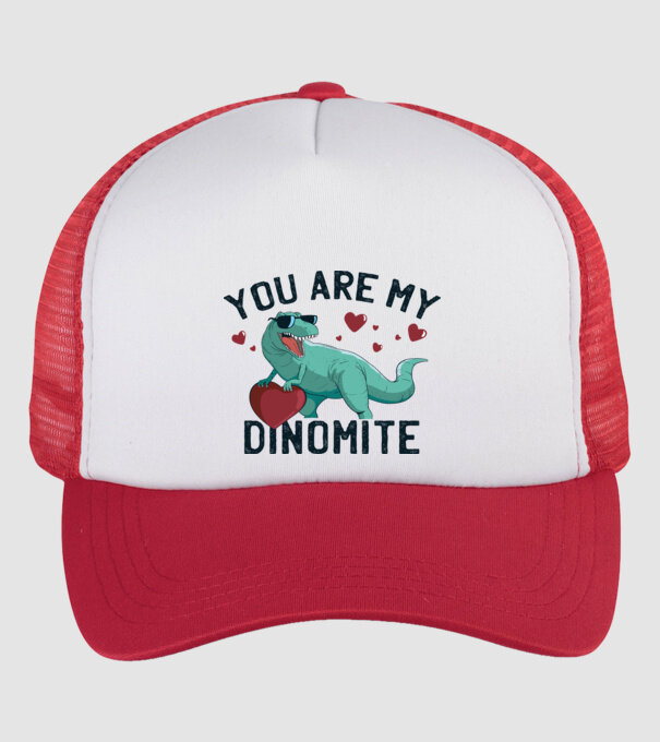 You are my Dinomite tricou cu dinozaur și inimă model alb/roșu pe tricou