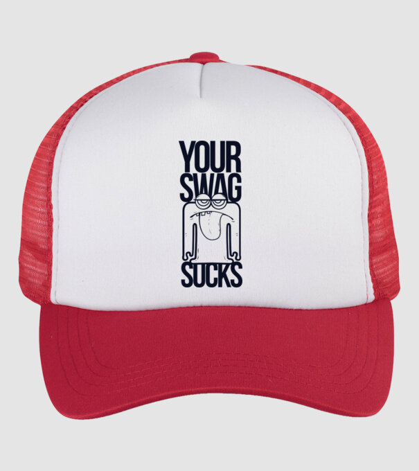 Your swag sucks model alb/roșu pe tricou
