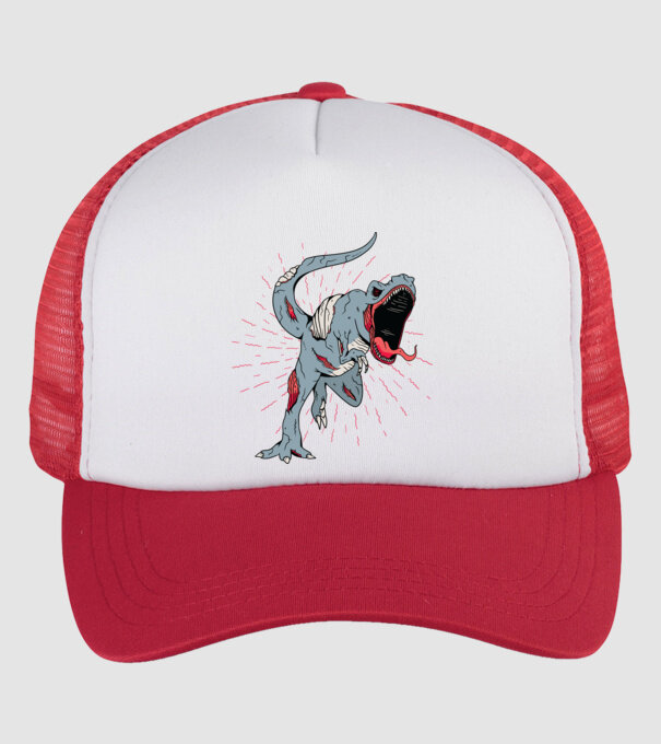 T-rex Zombie model alb/roșu pe tricou