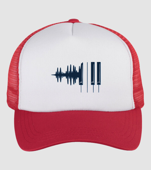 Clape de pian model alb/roșu pe tricou