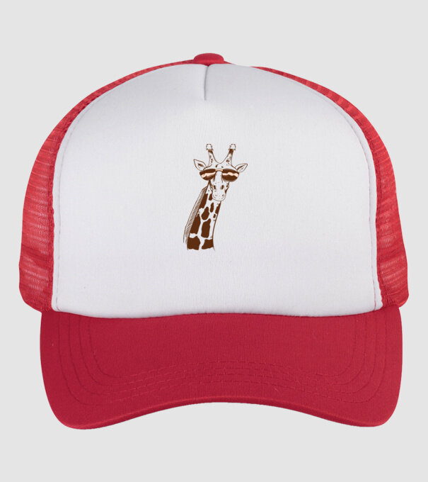 Cap Girafă model alb/roșu pe tricou