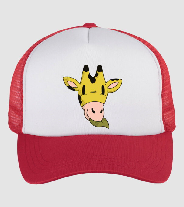 Cap Girafă model alb/roșu pe tricou