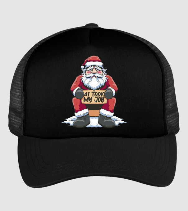 AI took my job Santa model negru pe tricou