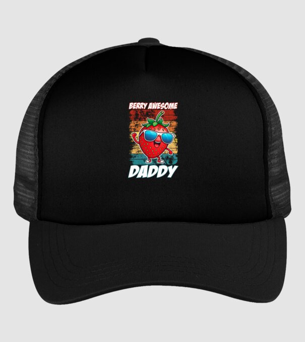 Berry Awesome Daddy Strawberry model negru pe tricou