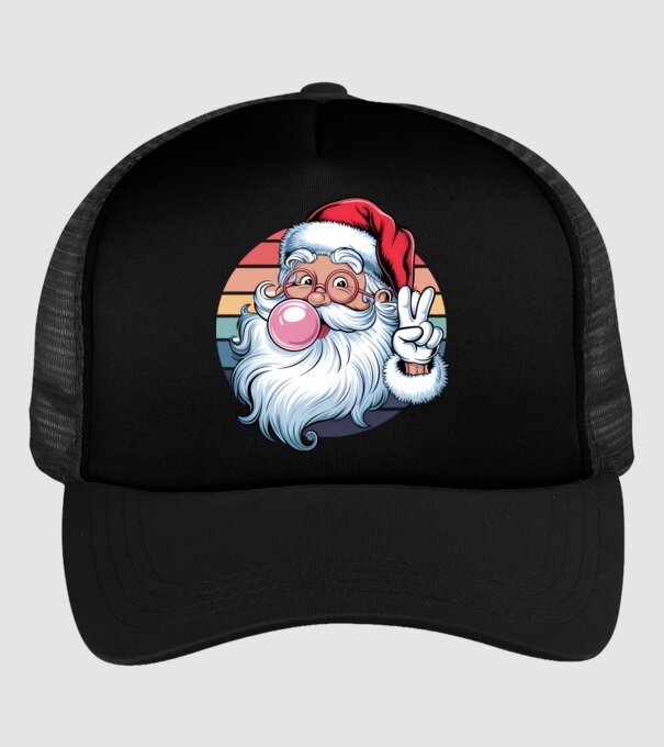 Bubble gum santa model negru pe tricou