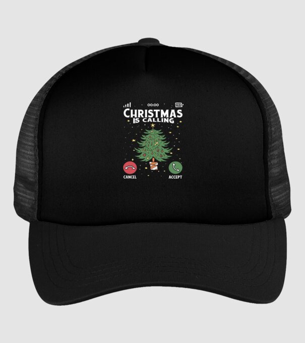 Christmas is calling model negru pe tricou