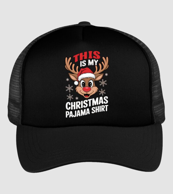 Christmas Pajama Reindeer Negru model negru pe tricou
