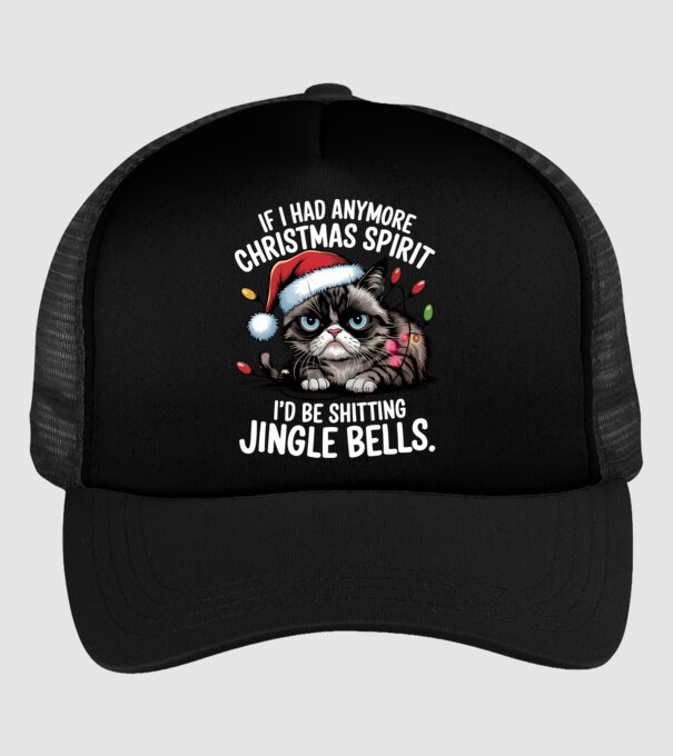 Christmas Spirit Grumpy Cat Negru model negru pe tricou