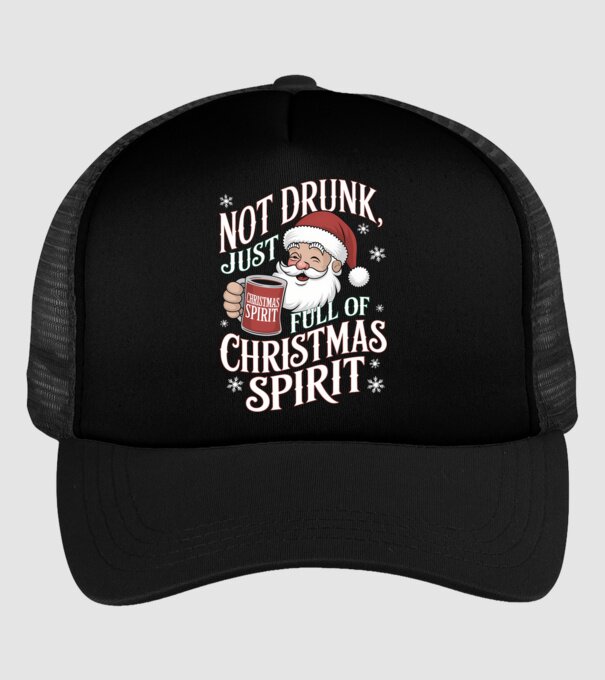 Christmas Spirit Santa model negru pe tricou