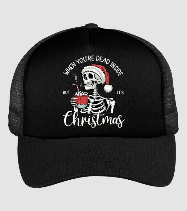Dead inside, but it's christmas Negru model negru pe tricou
