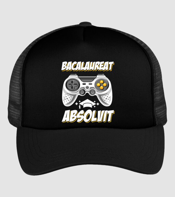 Gameri şcoală Bacalaureat model negru pe tricou