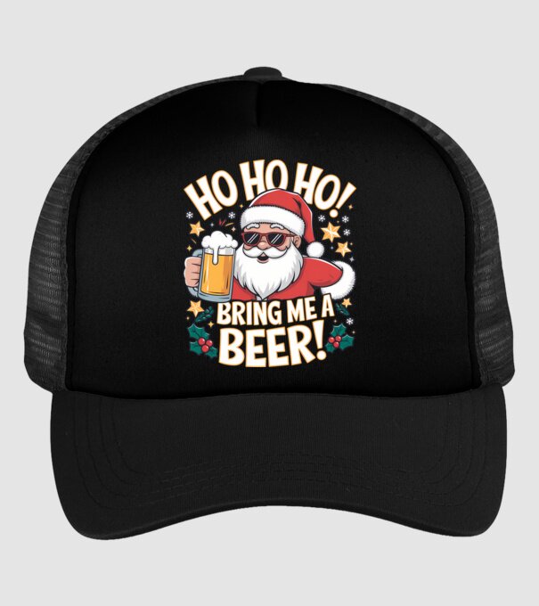 HO HO HO bring me a BEER santa Negru model negru pe tricou