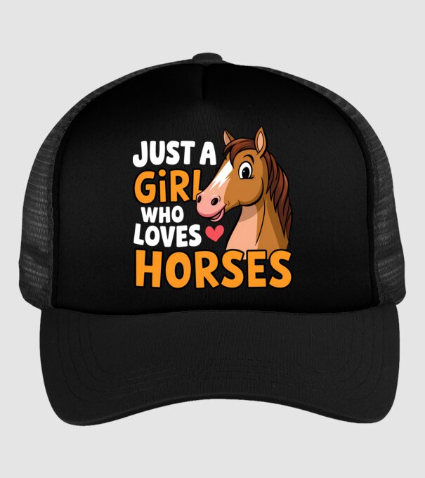 Just a girl who loves horses Negru model negru pe tricou
