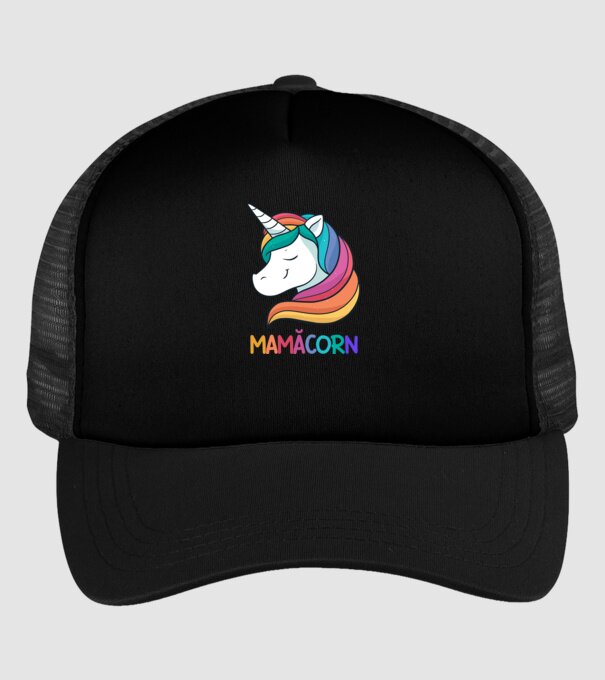 mamăcorn model negru pe tricou