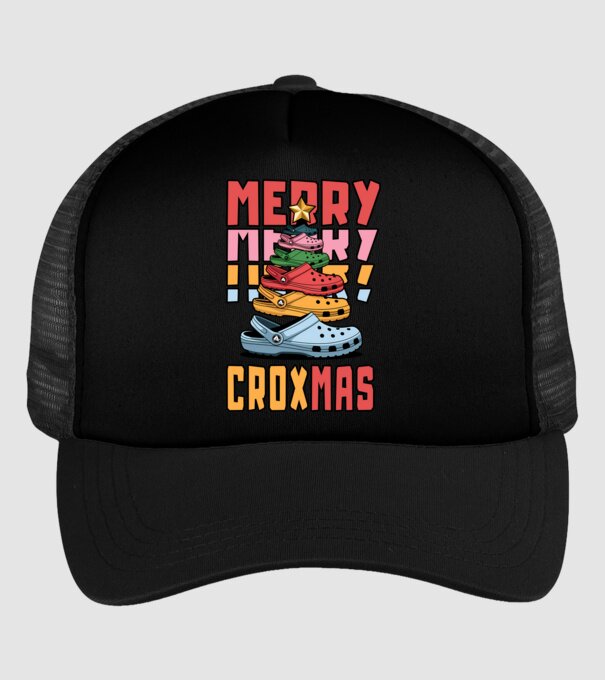 Merry Croxmas model negru pe tricou