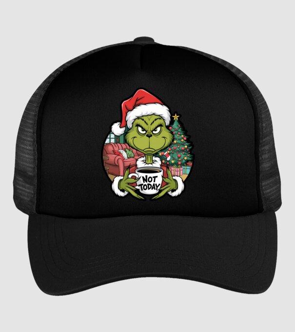 Not Today Grinch model negru pe tricou