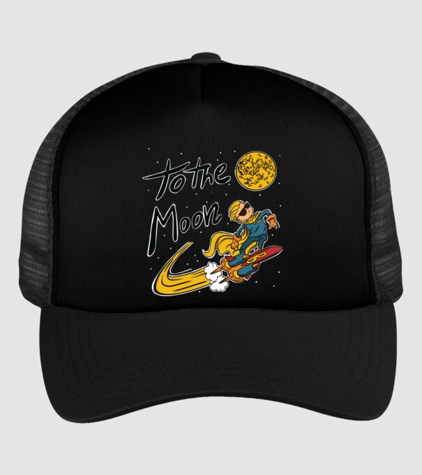 To the Moon Bitcoin model negru pe tricou