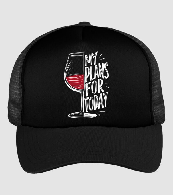 Wine Plans For Today Negru model negru pe tricou
