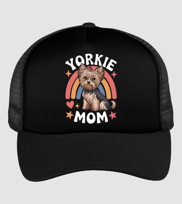 Yorkie Mom Negru model negru pe tricou