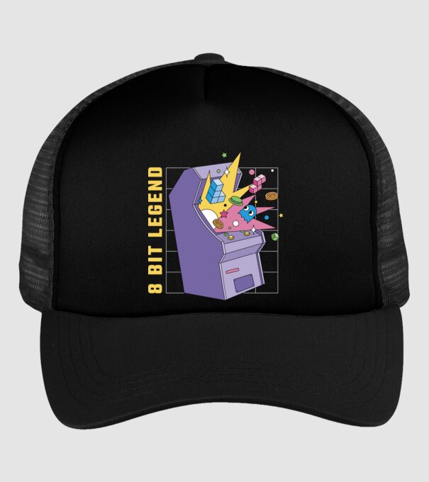 8 Bit Legendă Arcade Slot Machine model negru pe tricou