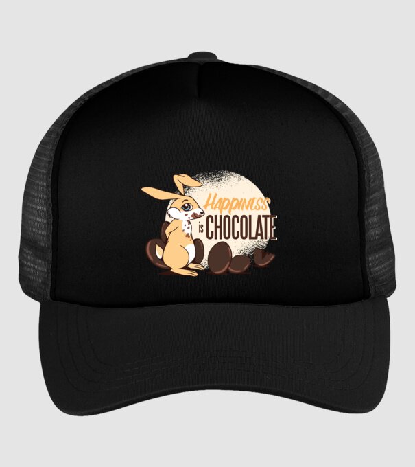 Fericirea este ciocolata model negru pe tricou