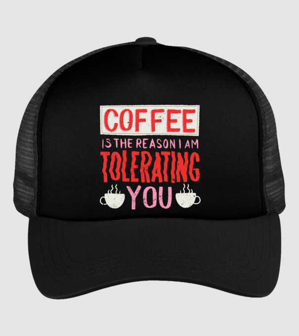 Cafeaua este motivul pentru care încă te mai suport model negru pe tricou