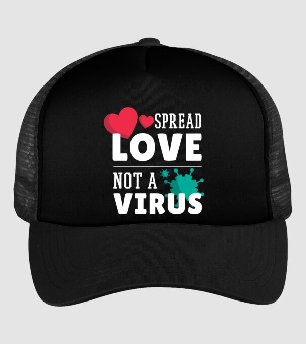 Răspândește dragostea, nu virusul model negru pe tricou