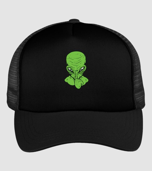Alien Psst model negru pe tricou