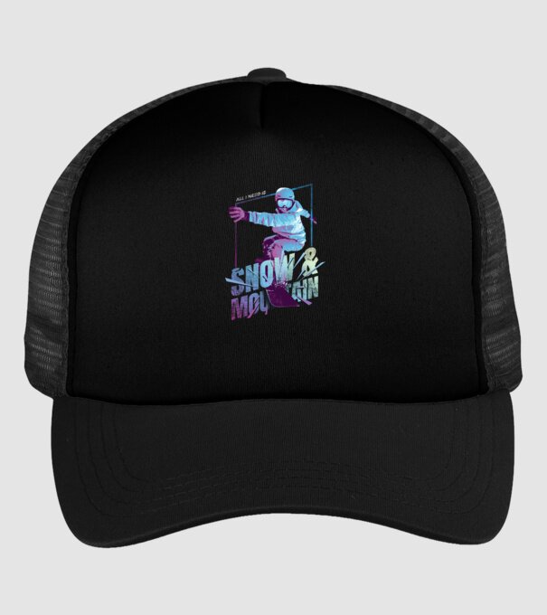 All I need is Snowboard model negru pe tricou