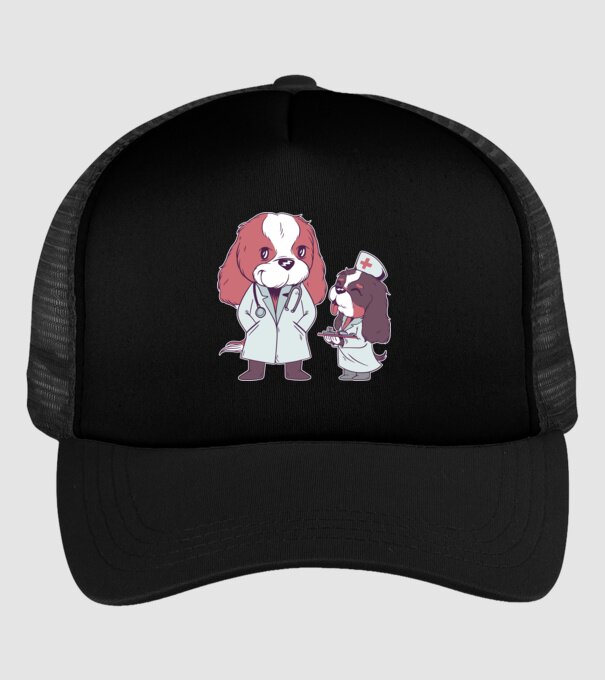 Veterinar câini model negru pe tricou