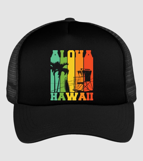 Aloha Hawaii model negru pe tricou